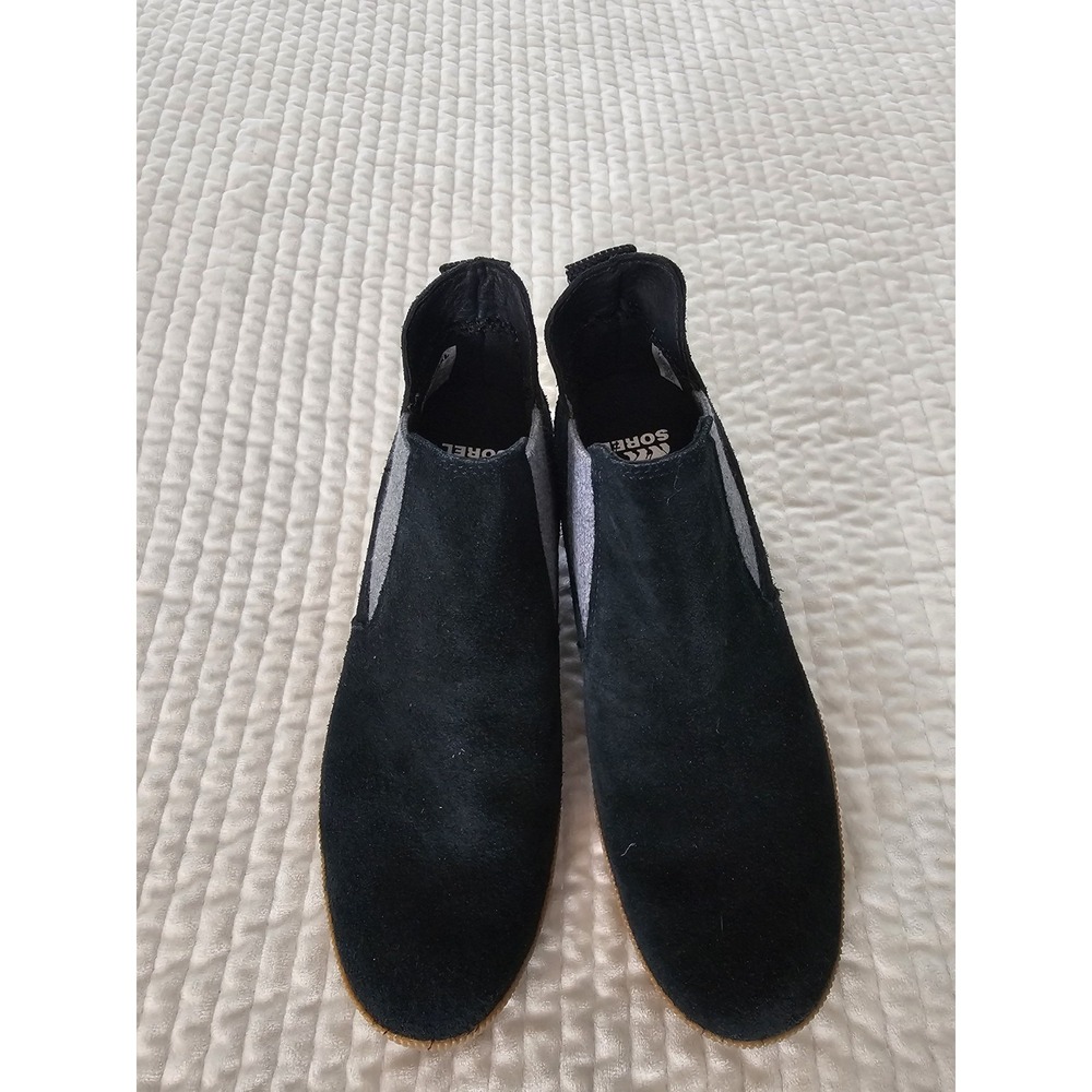 Sorel Women's Out N About Slip-On‎ Wedge In Black Size 7.5 Suede